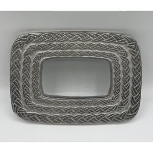 Vtg Wilton Armetale Pewter Trivet Rectangle 5.5” X 8” Braid Pattern Grandmacore